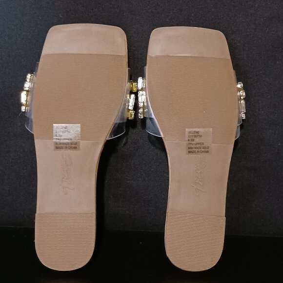 NEW Thalia Sodi Jillene Flat Slip On Slide Sandals Clear w/ Gemstone Accents 6.5 - Picture 10 of 11